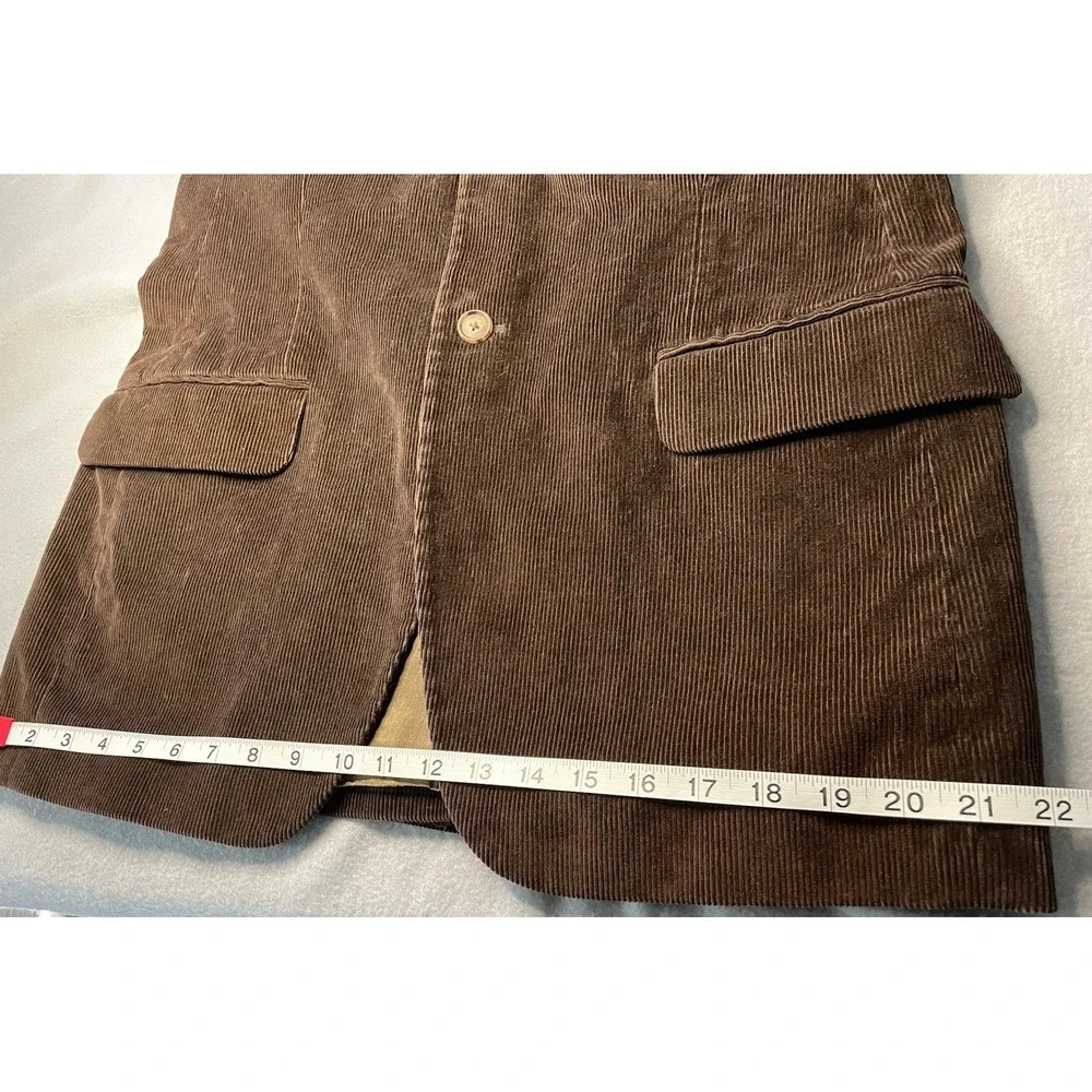 Lands End corduroy‎ blazer sport coat 38 reg  Dark brown classic retro preppy